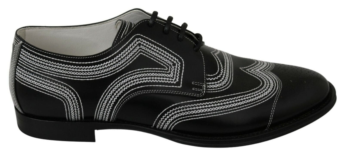 Chaussures Derby élégantes noires et blanches Dolce &amp; Gabbana