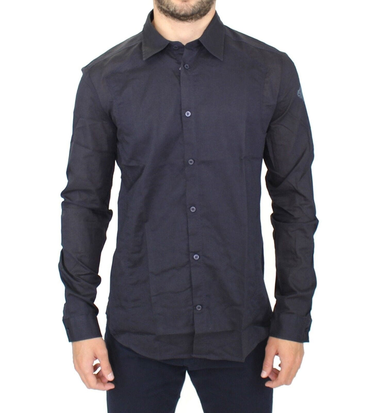 Ermanno Scervino Camisa casual elegante de algodón azul