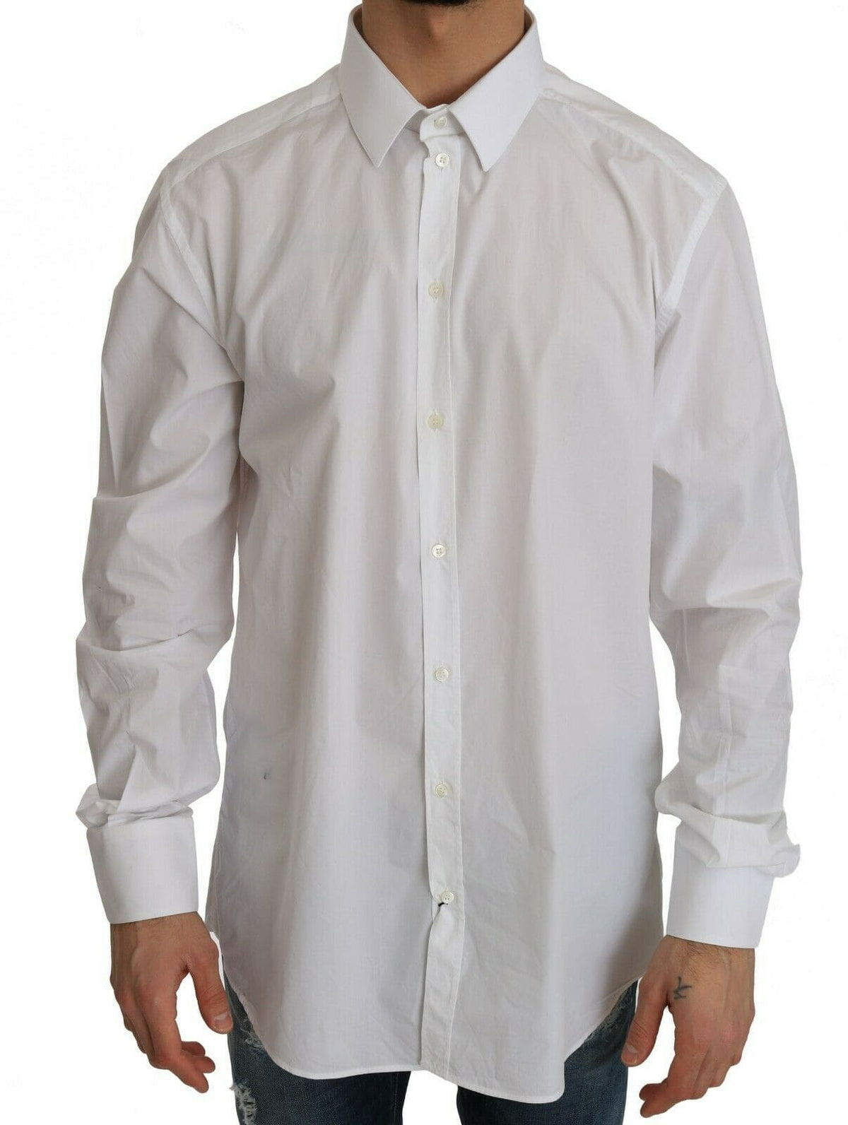 Camisa formal de corte entallado blanca exclusiva de Dolce &amp; Gabbana