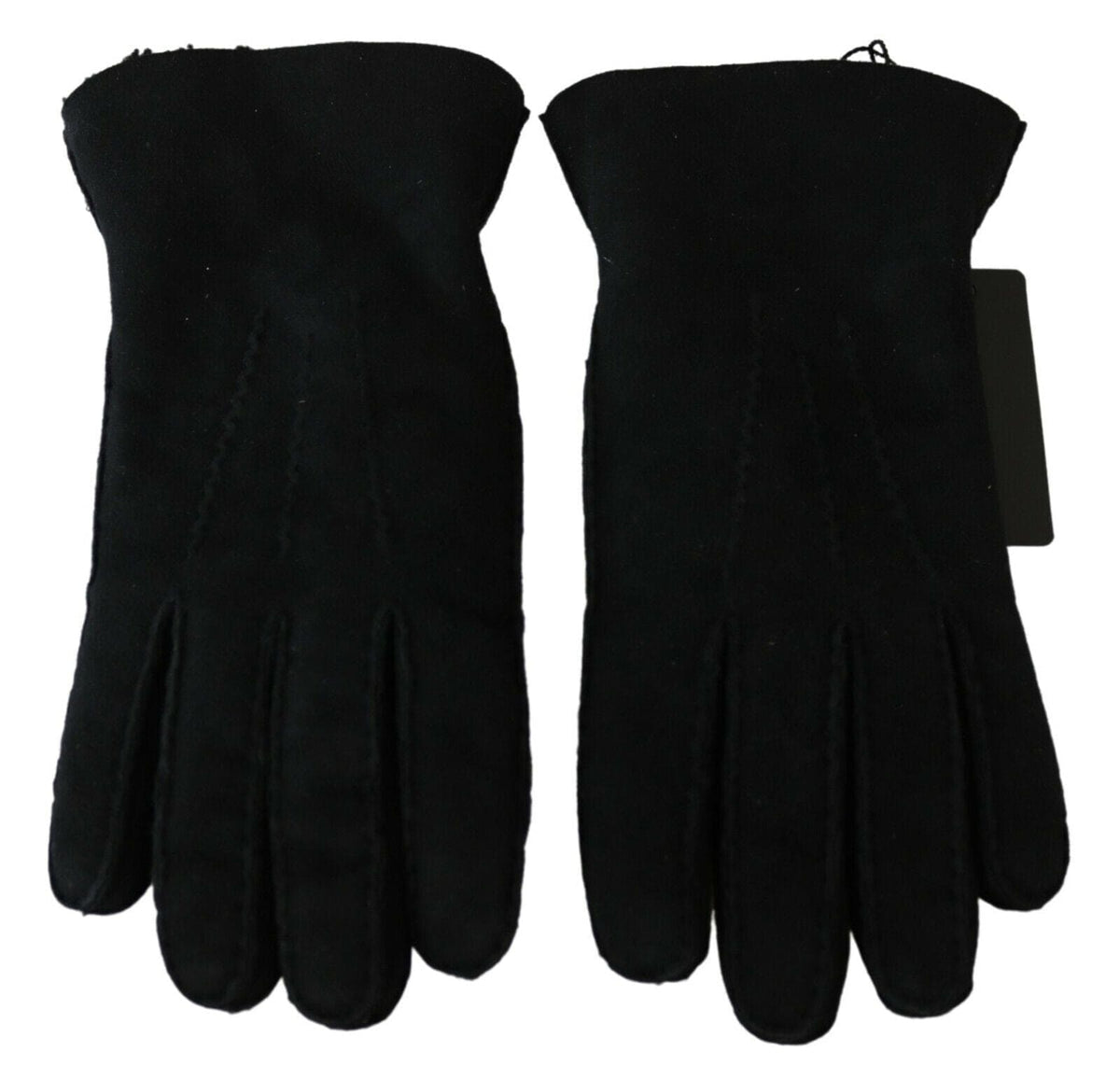 Gants de motard élégants en cuir noir Dolce &amp; Gabbana