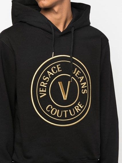 Sweat à capuche noir chic Versace Jeans