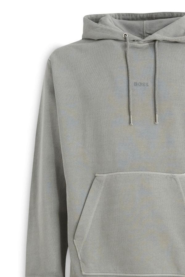 Sweat-shirt à capuche en coton gris élégant Hugo Boss