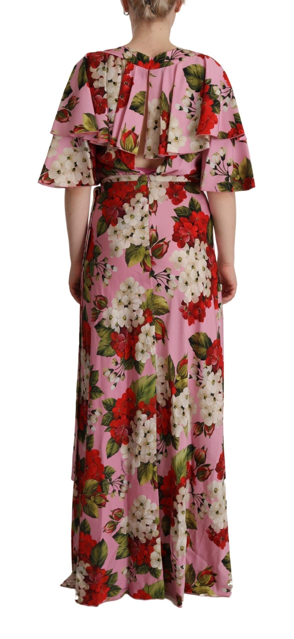 Robe longue en soie à imprimé floral enchanteur Dolce &amp; Gabbana