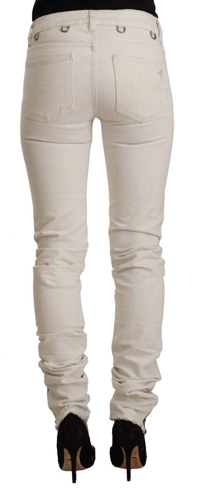 Jean slim taille mi-haute blanc chic Karl Lagerfeld