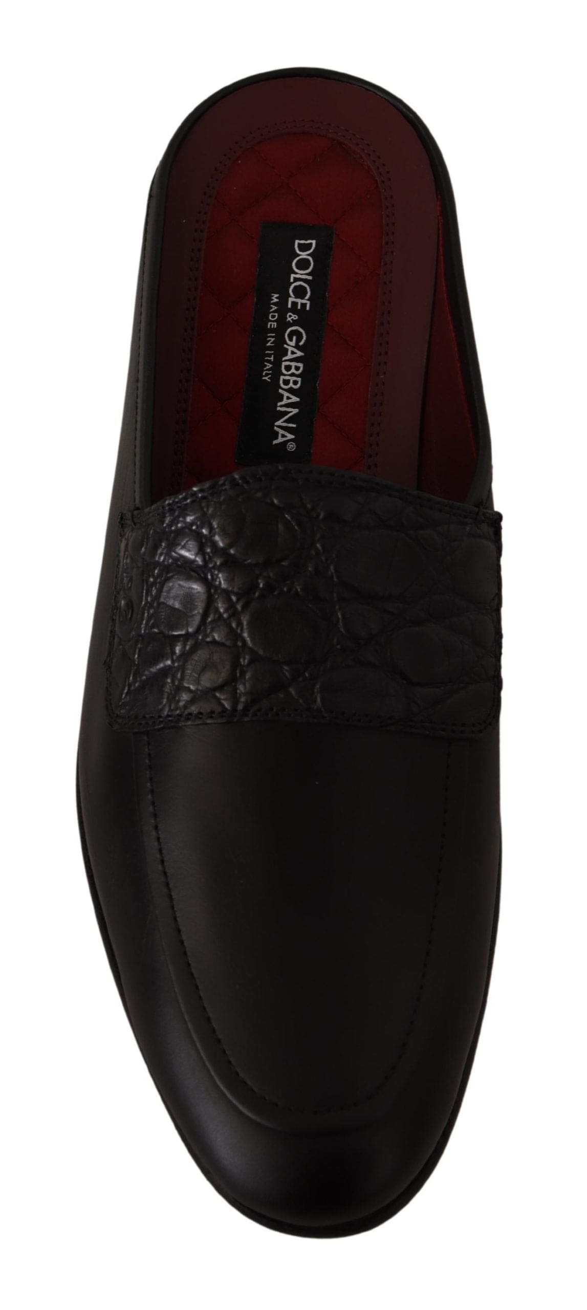 Claquettes en cuir noir et bordeaux Dolce &amp; Gabbana