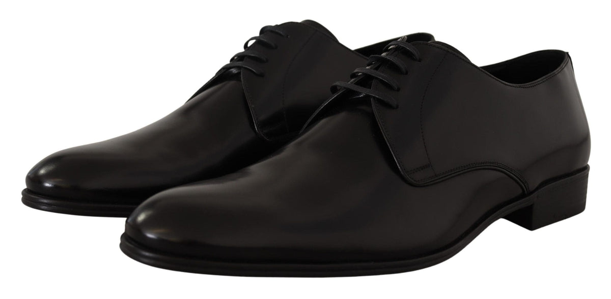 Chaussures Derby élégantes en cuir noir Dolce &amp; Gabbana