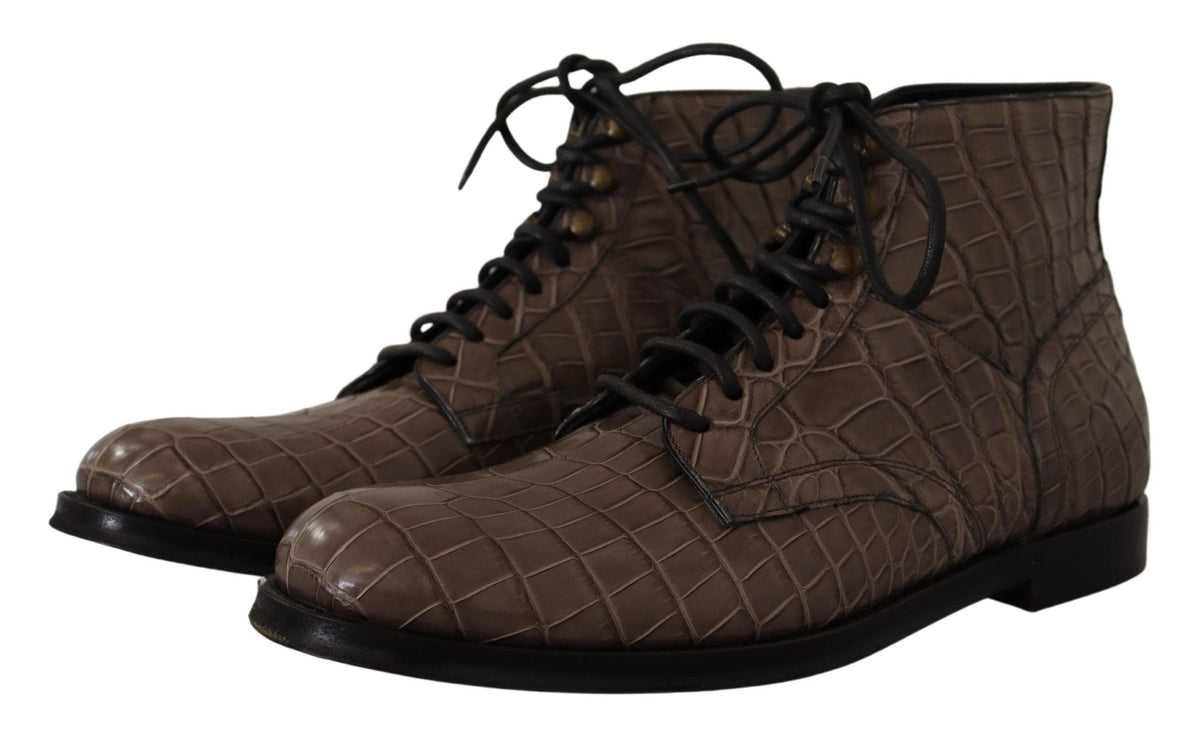 Botas Derby Brogue con efecto cocodrilo de Dolce &amp; Gabbana