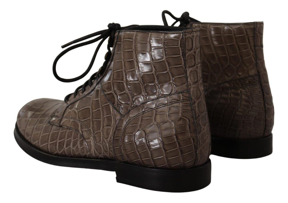 Botas Derby Brogue con efecto cocodrilo de Dolce &amp; Gabbana