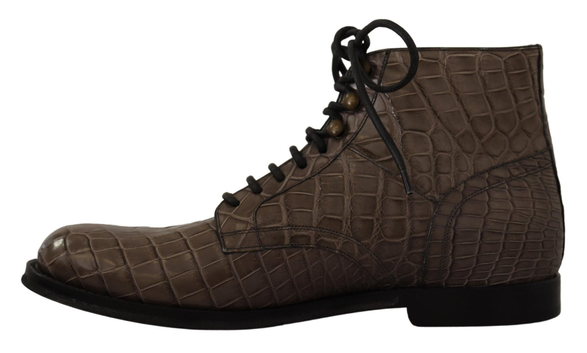 Botas Derby Brogue con efecto cocodrilo de Dolce &amp; Gabbana