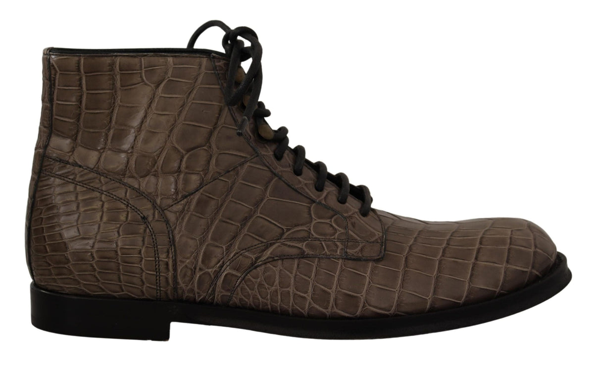 Botas Derby Brogue con efecto cocodrilo de Dolce &amp; Gabbana