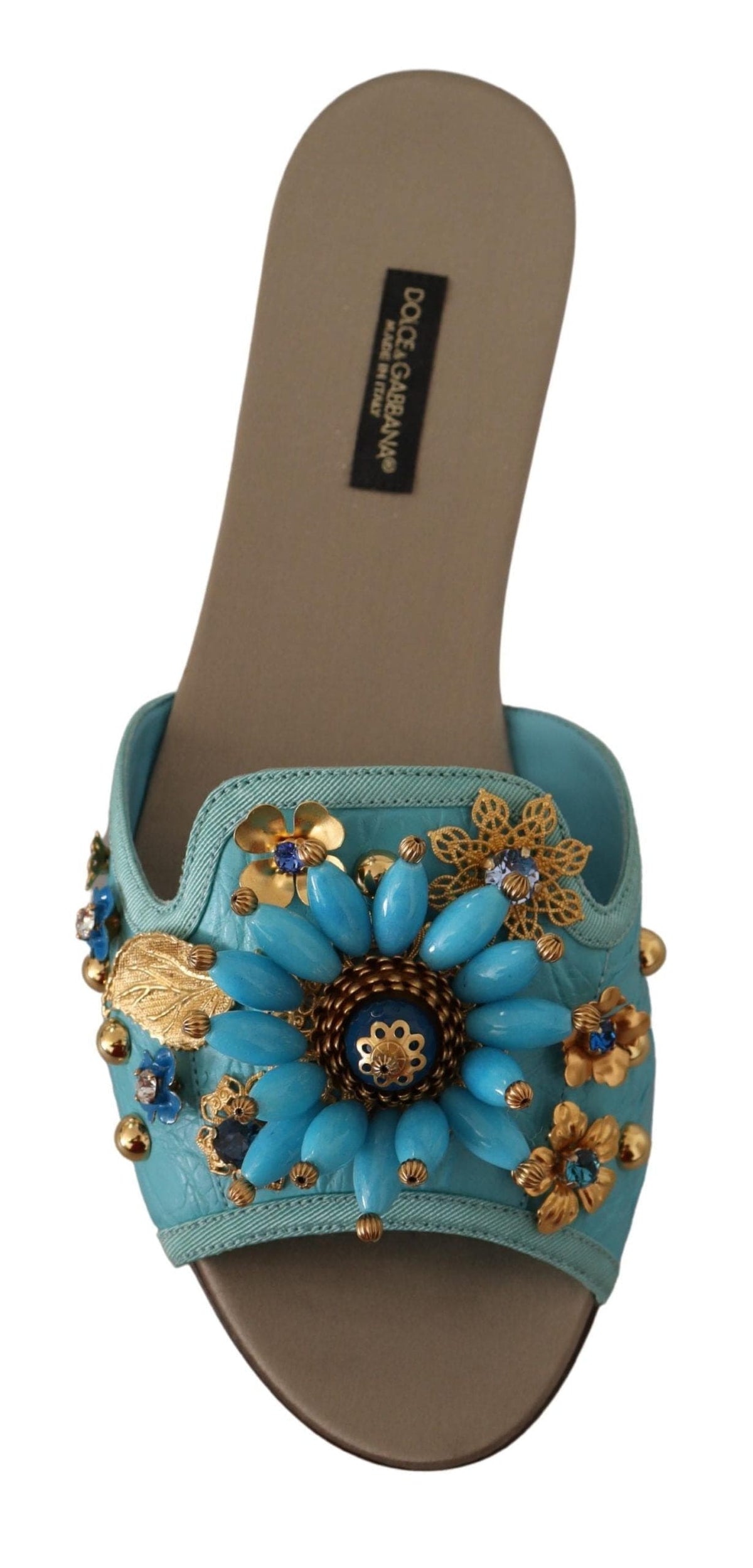 Sandalias de piel exótica adornadas con cristales de Dolce &amp; Gabbana