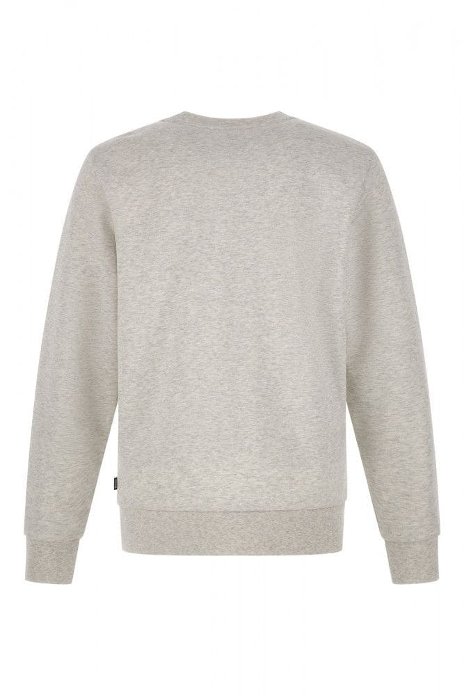 Sweat-shirt élégant en coton à col rond gris Hugo Boss