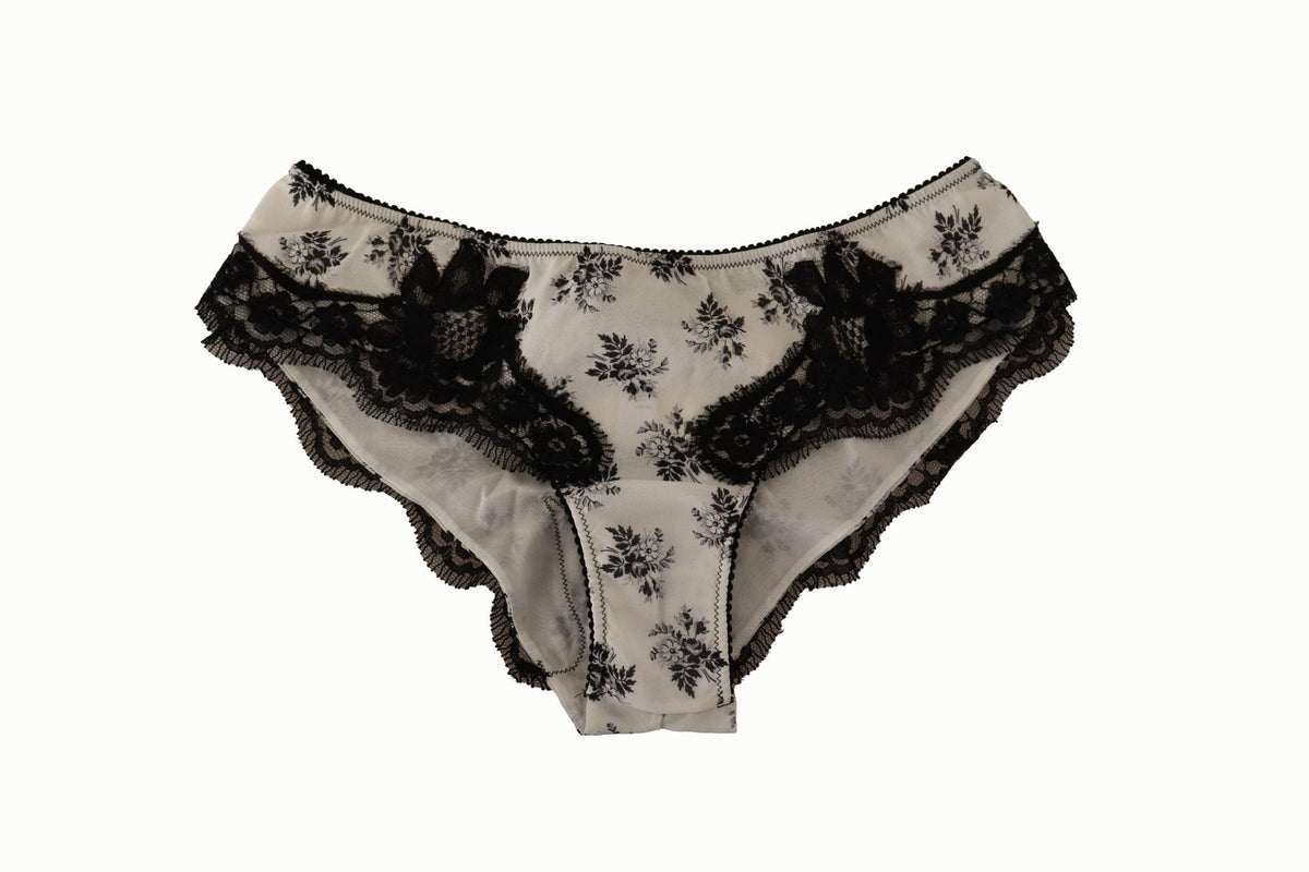 Slip élégant en soie et dentelle blanche Dolce &amp; Gabbana