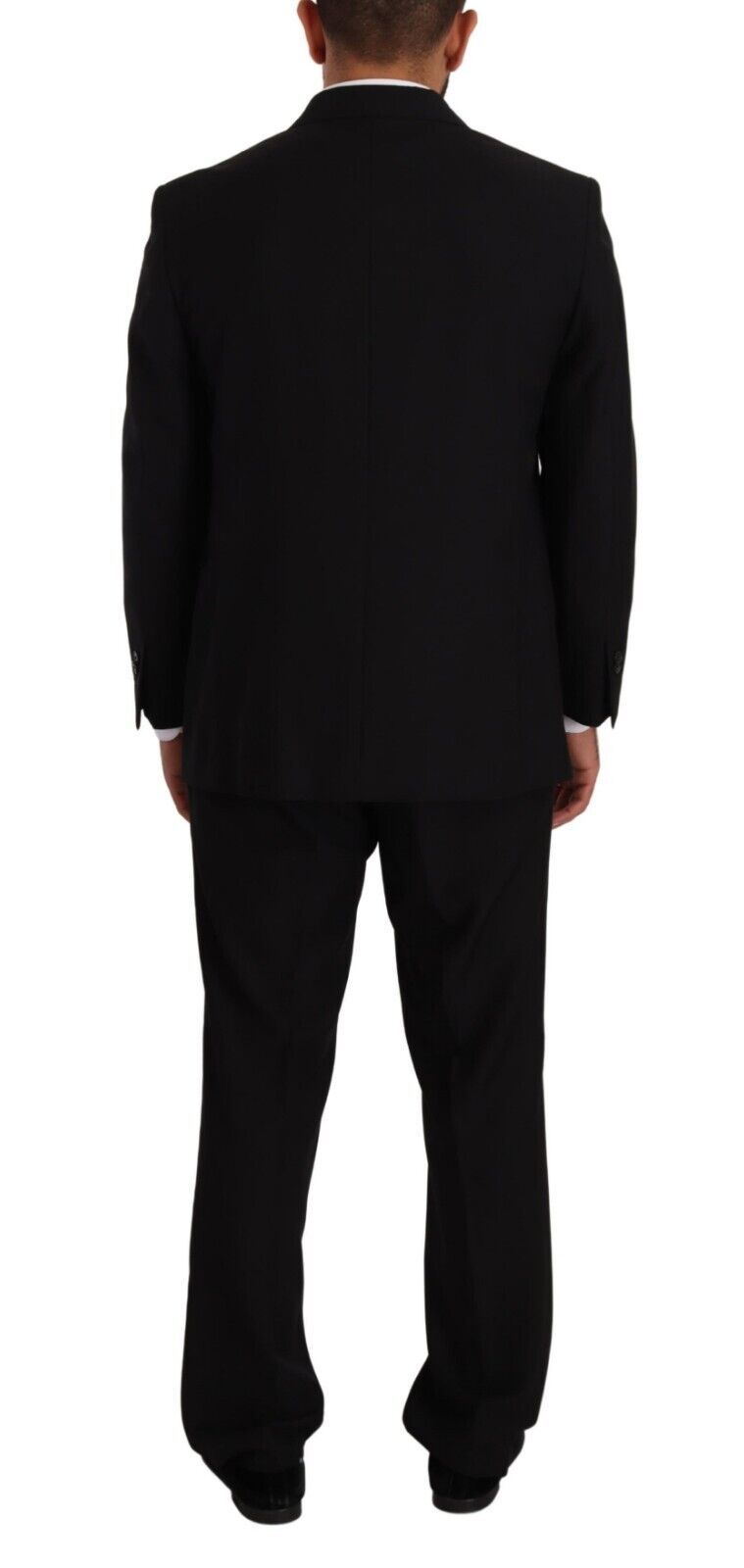 Elegante conjunto de traje negro de dos piezas de Domenico Tagliente