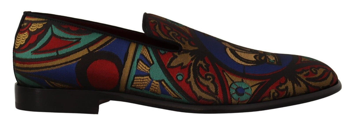 Mocassins à enfiler en jacquard multicolore Dolce &amp; Gabbana