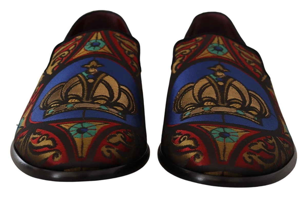 Mocassins à enfiler en jacquard multicolore Dolce &amp; Gabbana