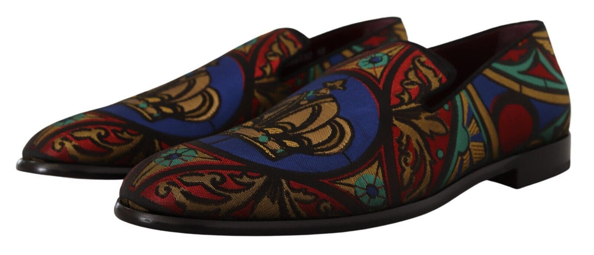 Mocassins à enfiler en jacquard multicolore Dolce &amp; Gabbana