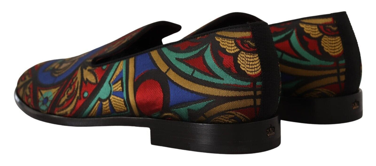 Mocassins à enfiler en jacquard multicolore Dolce &amp; Gabbana