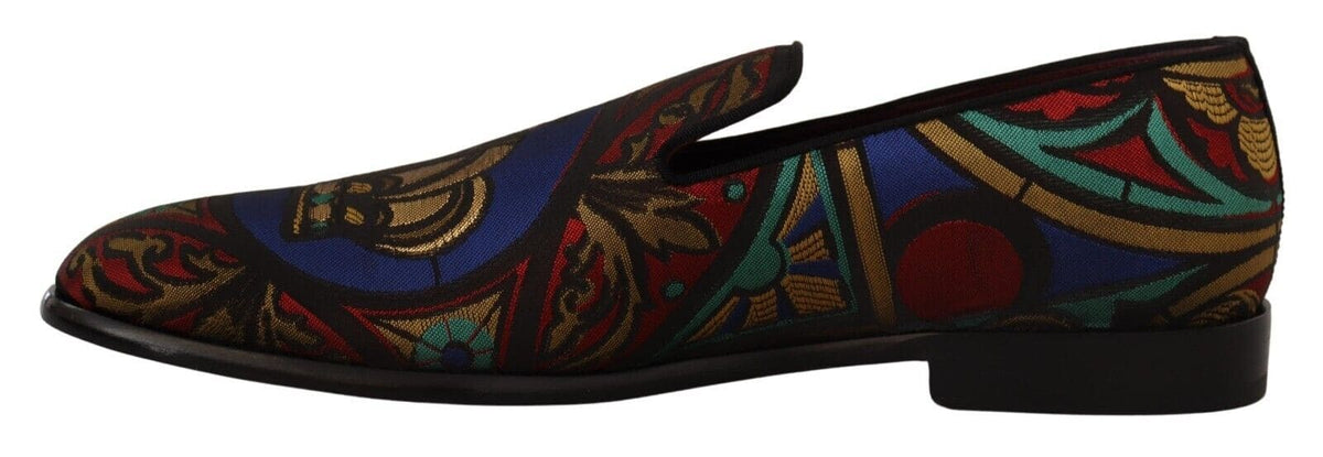 Pantuflas tipo mocasín con diseño de jacquard multicolor de Dolce &amp; Gabbana