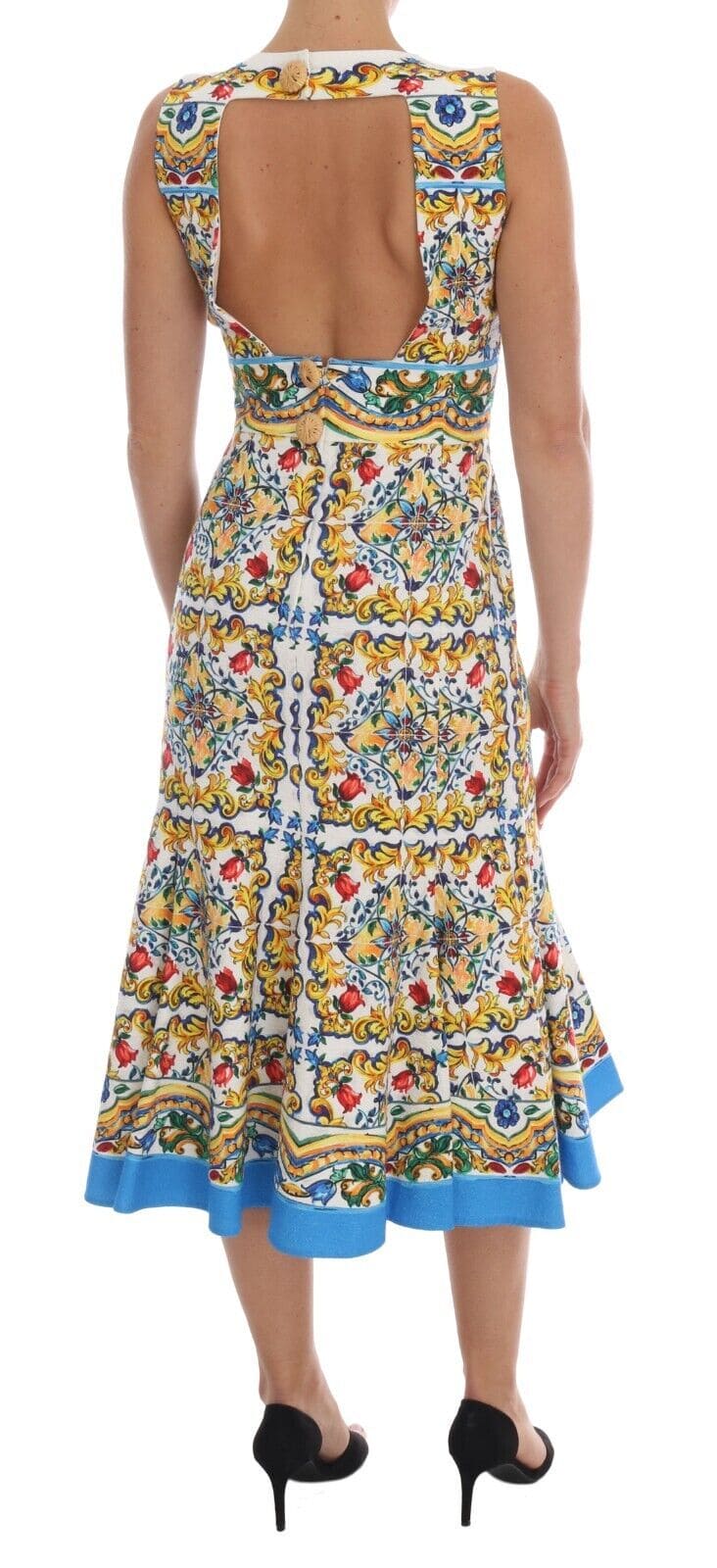 Vestido tubo midi con estampado Majolica de Dolce &amp; Gabbana