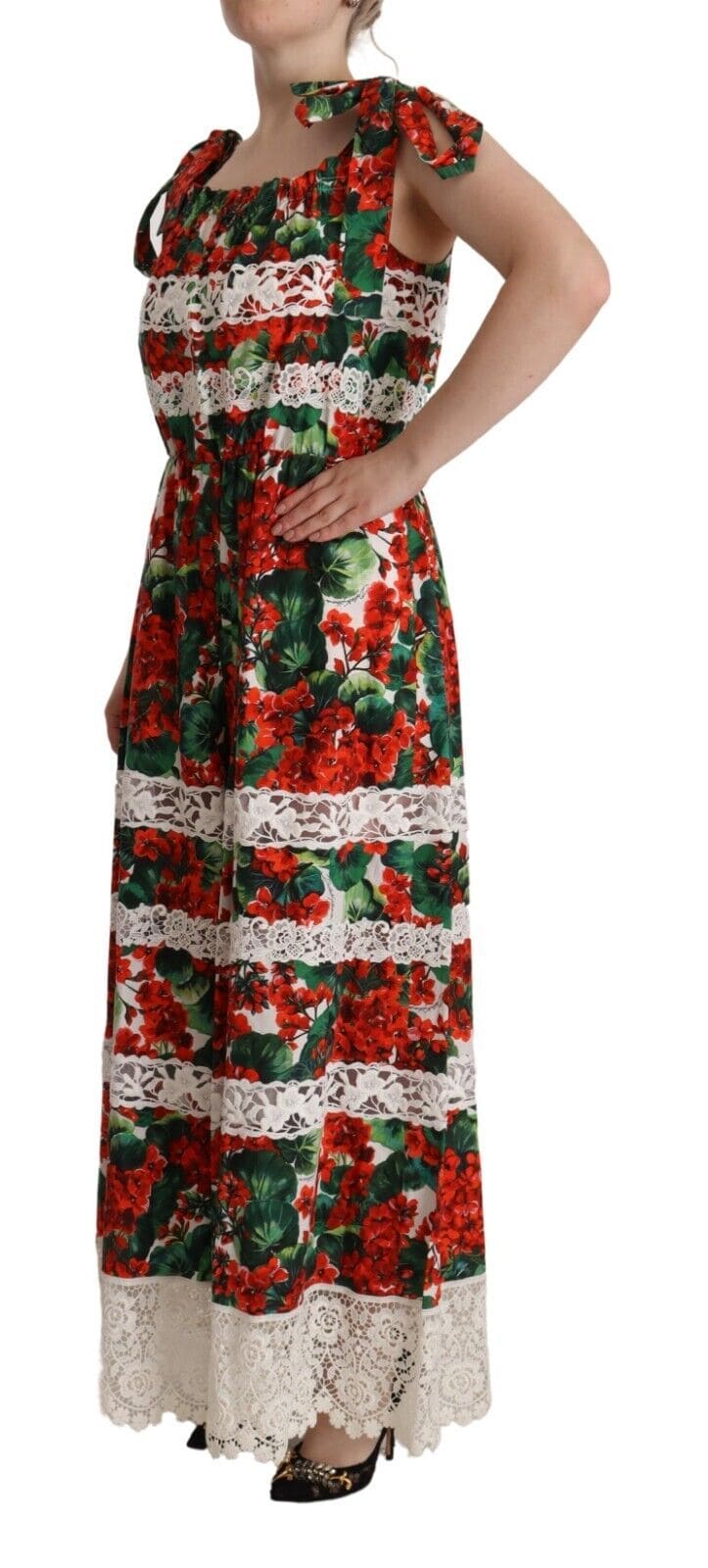 Robe longue fleurie multicolore Dolce &amp; Gabbana