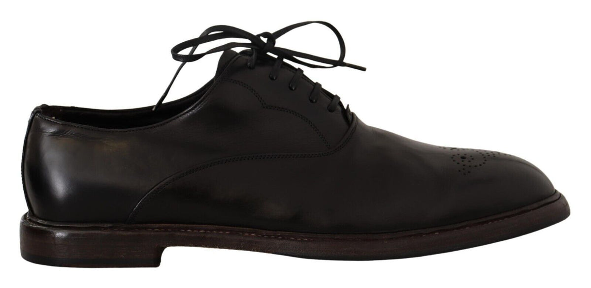 Chaussures Derby élégantes en cuir noir Dolce &amp; Gabbana