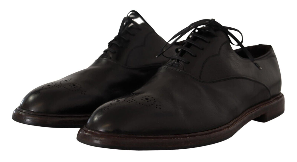 Chaussures Derby élégantes en cuir noir Dolce &amp; Gabbana