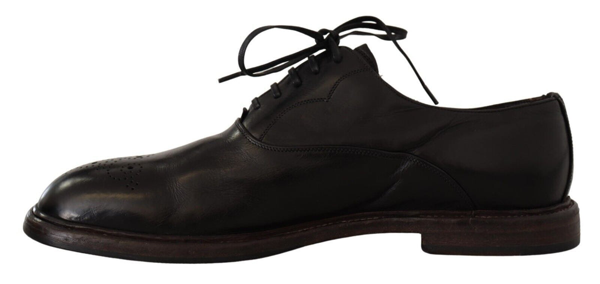 Chaussures Derby élégantes en cuir noir Dolce &amp; Gabbana