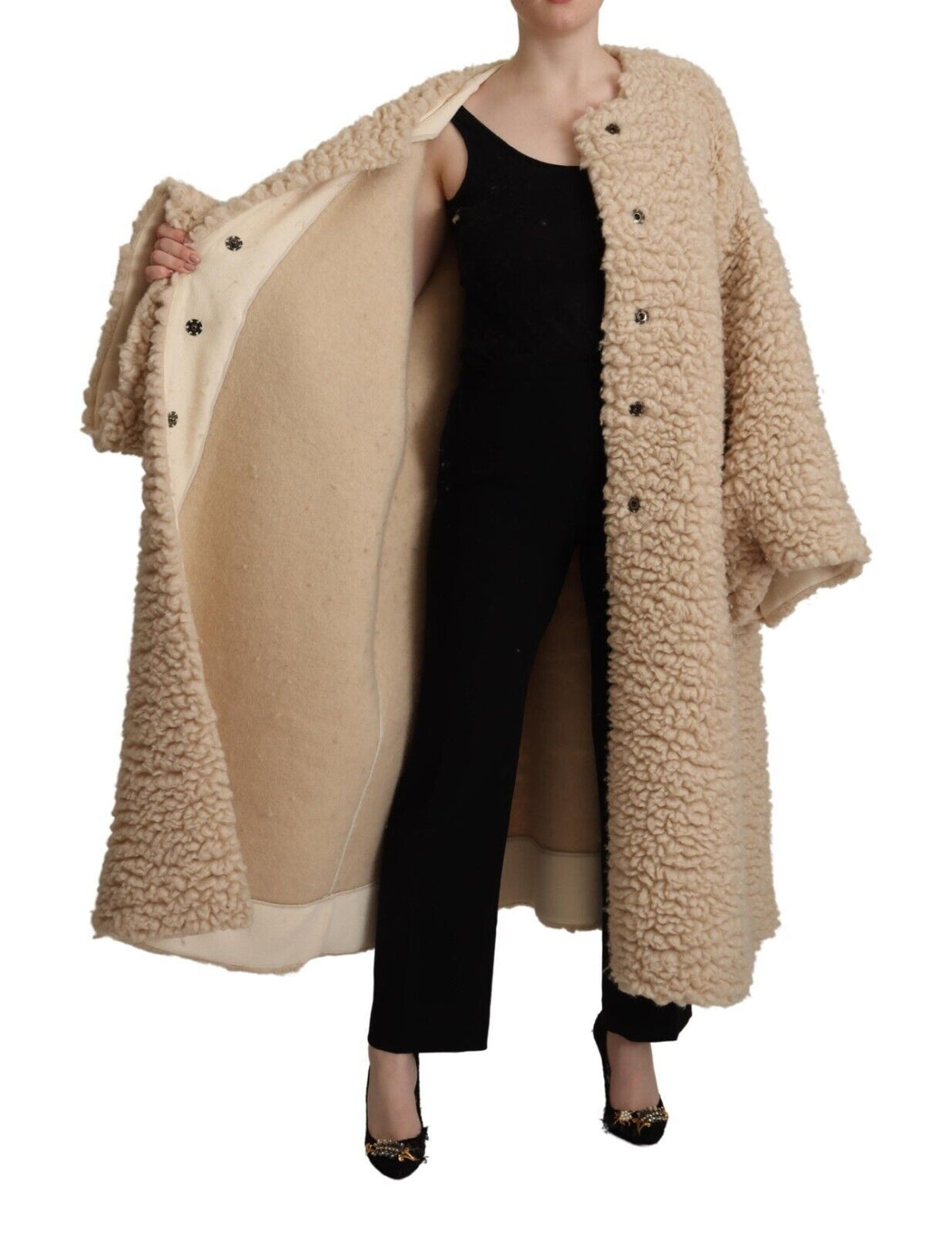 Chaqueta elegante de cachemira beige de Dolce &amp; Gabbana