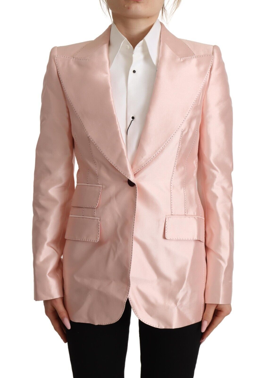 Chaqueta blazer elegante de seda rosa de Dolce &amp; Gabbana