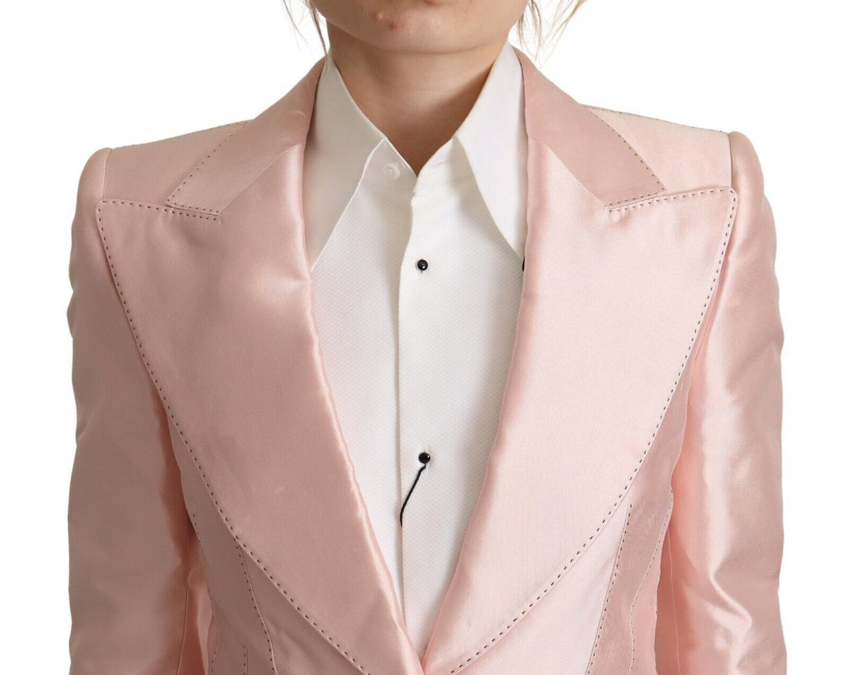 Veste blazer élégante en soie rose Dolce &amp; Gabbana