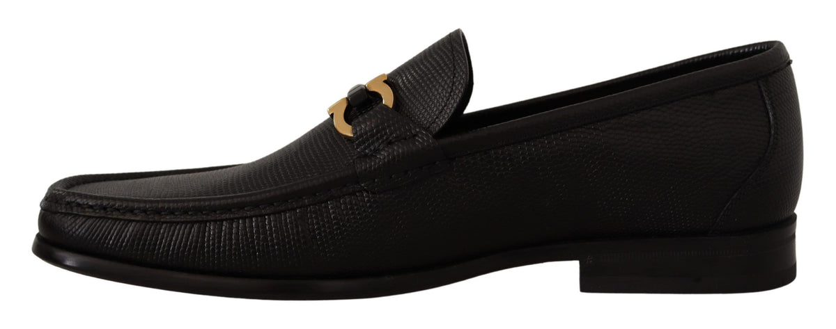 Mocassins élégants en cuir de veau noir Salvatore Ferragamo