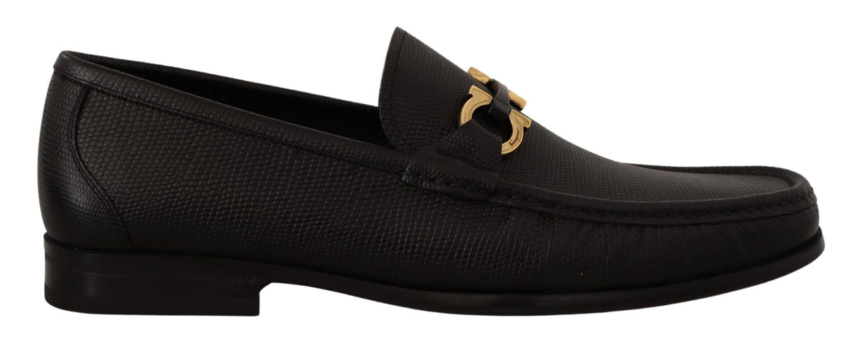 Mocassins élégants en cuir de veau noir Salvatore Ferragamo