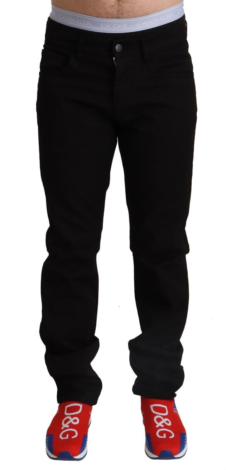 Pantalon skinny élégant en coton noir Dolce &amp; Gabbana