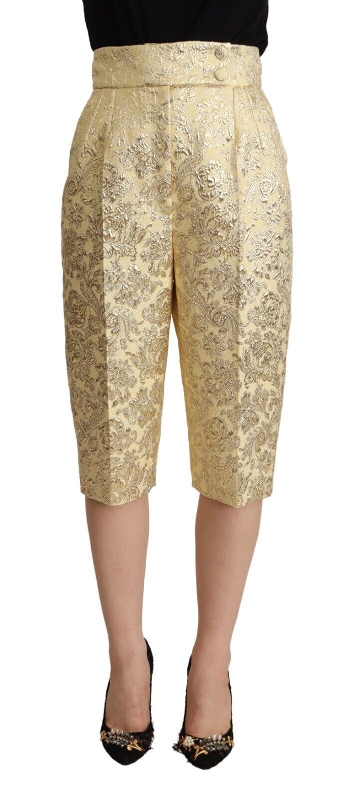 Pantalon court taille haute beige élégant Dolce &amp; Gabbana