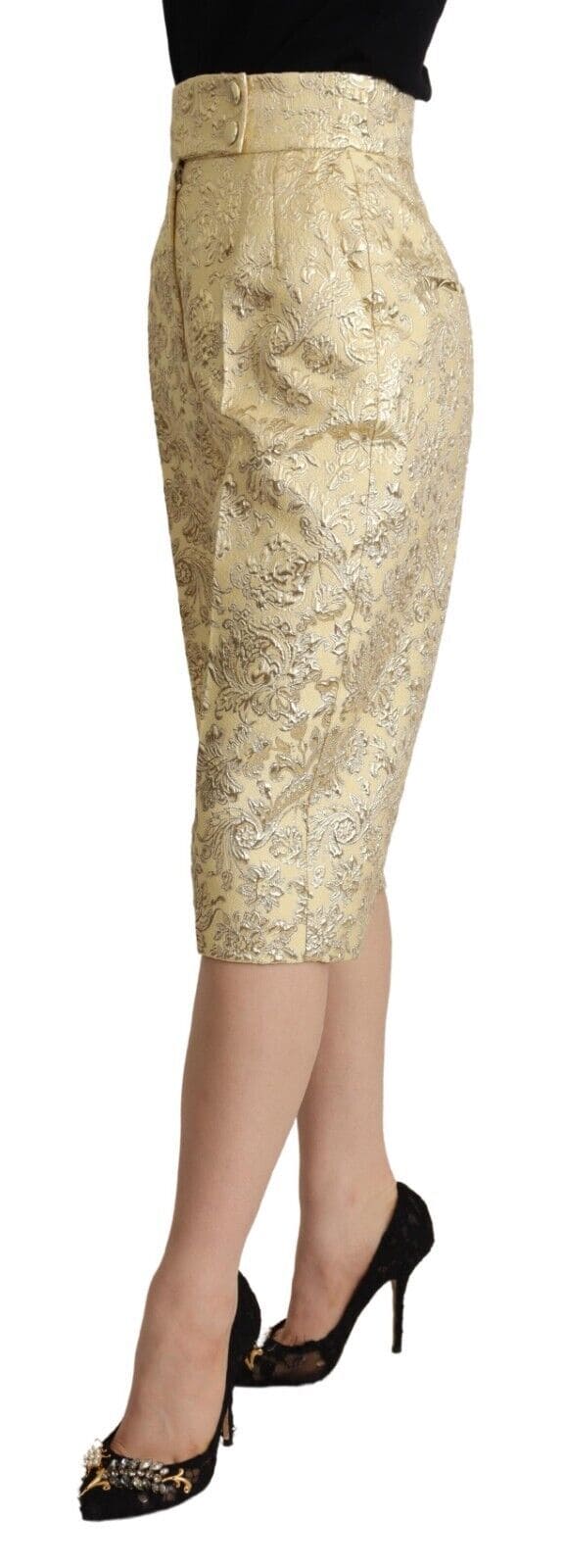 Pantalon court taille haute beige élégant Dolce &amp; Gabbana