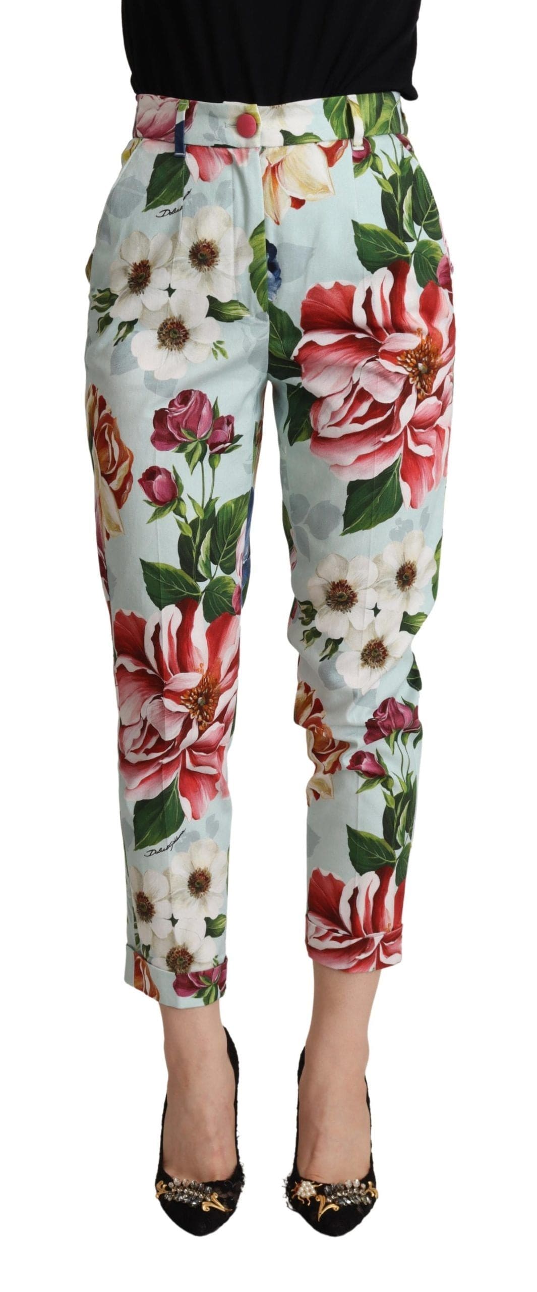 Dolce &amp; Gabbana rehausse votre chic avec un pantalon fuselé fleuri