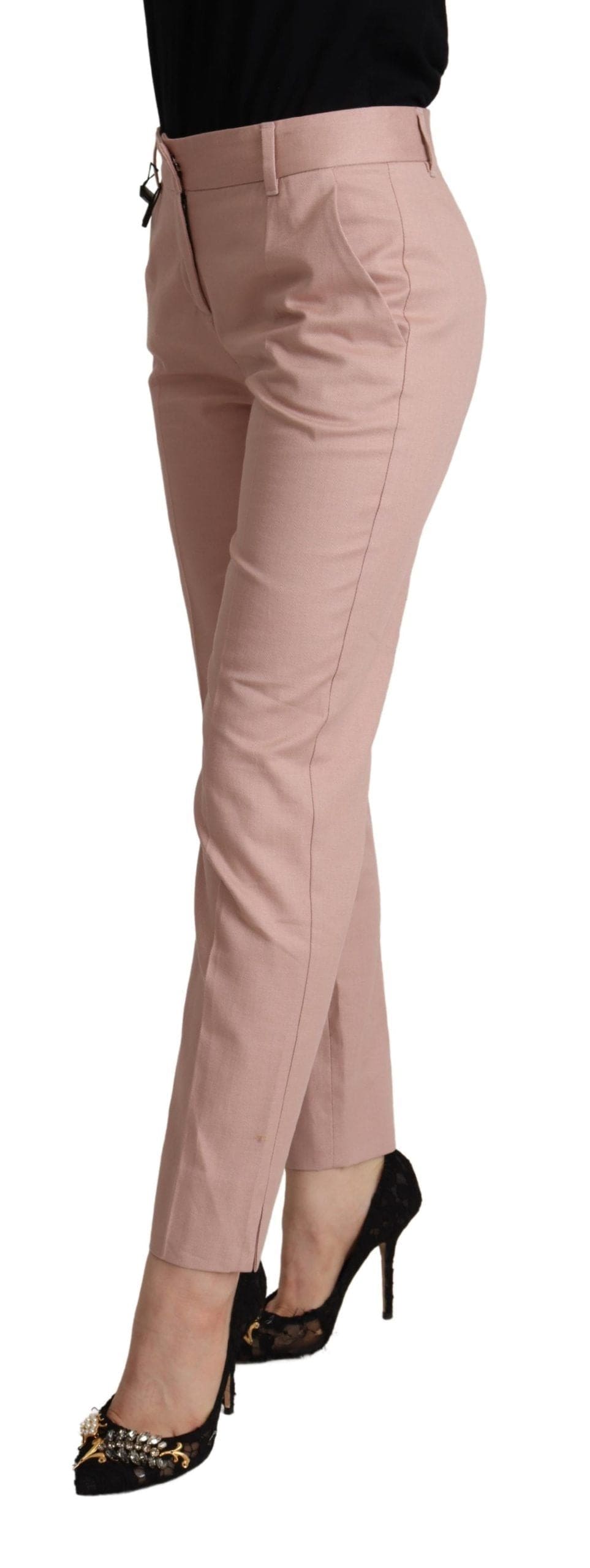 Pantalon fuselé rose élégant Dolce &amp; Gabbana pour un style sophistiqué