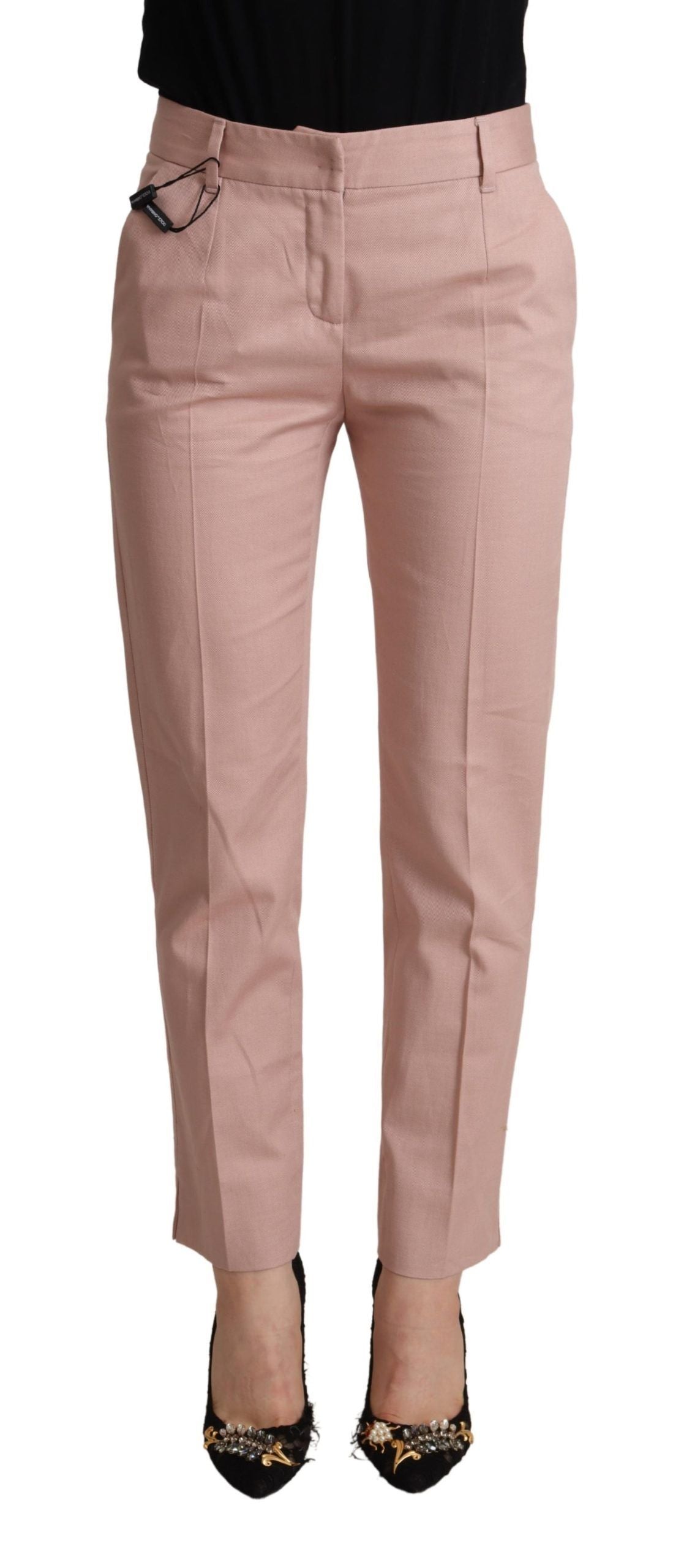 Pantalon fuselé rose élégant Dolce &amp; Gabbana pour un style sophistiqué