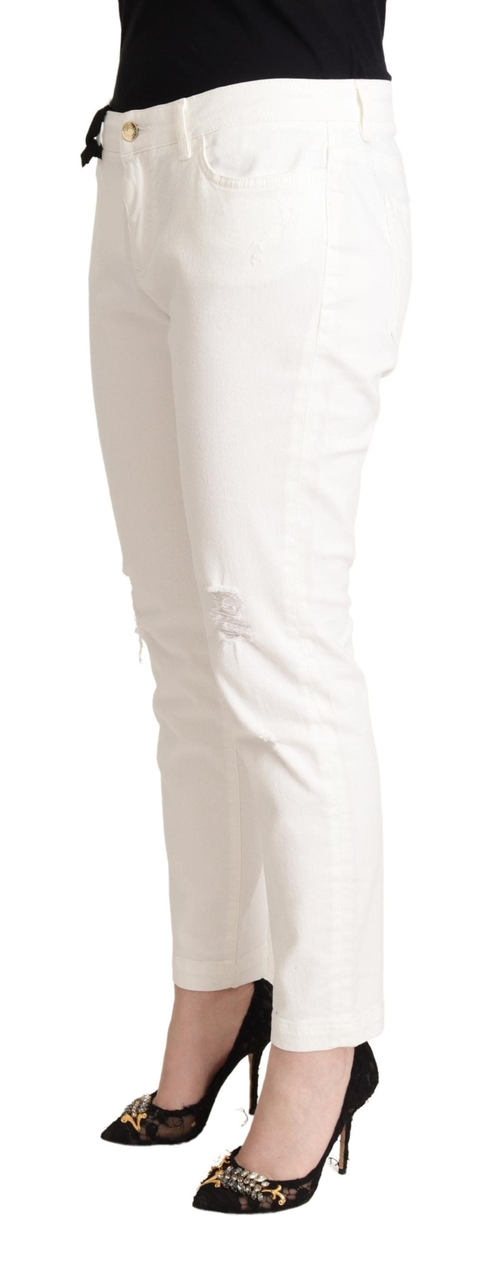 Jean skinny blanc élégant Dolce &amp; Gabbana