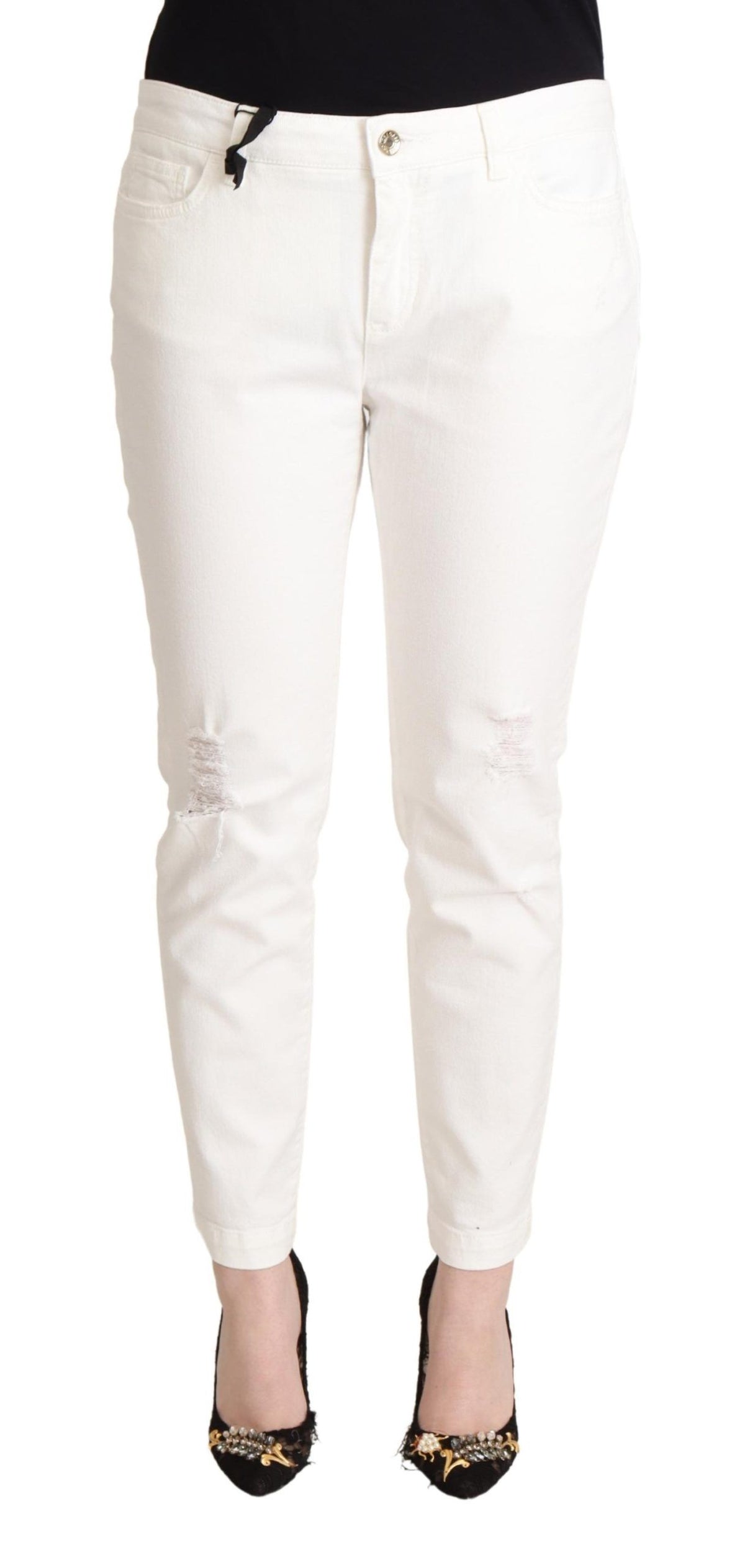 Jean skinny blanc élégant Dolce &amp; Gabbana