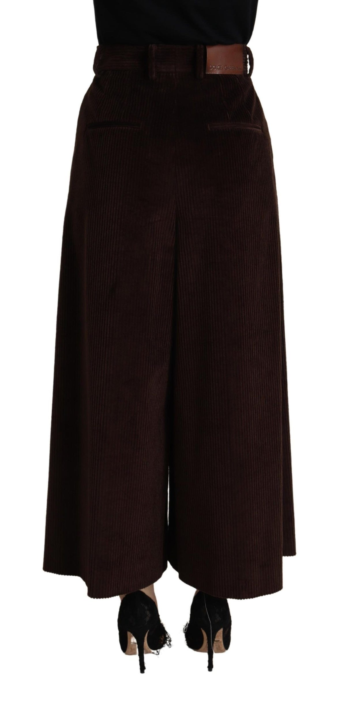 Pantalon en velours côtelé taille haute bordeaux chic Dolce &amp; Gabbana