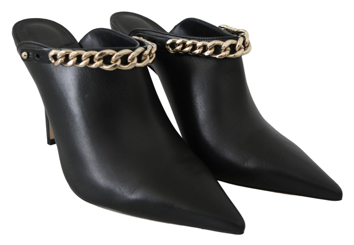 Escarpins Jimmy Choo élégants en cuir noir doré