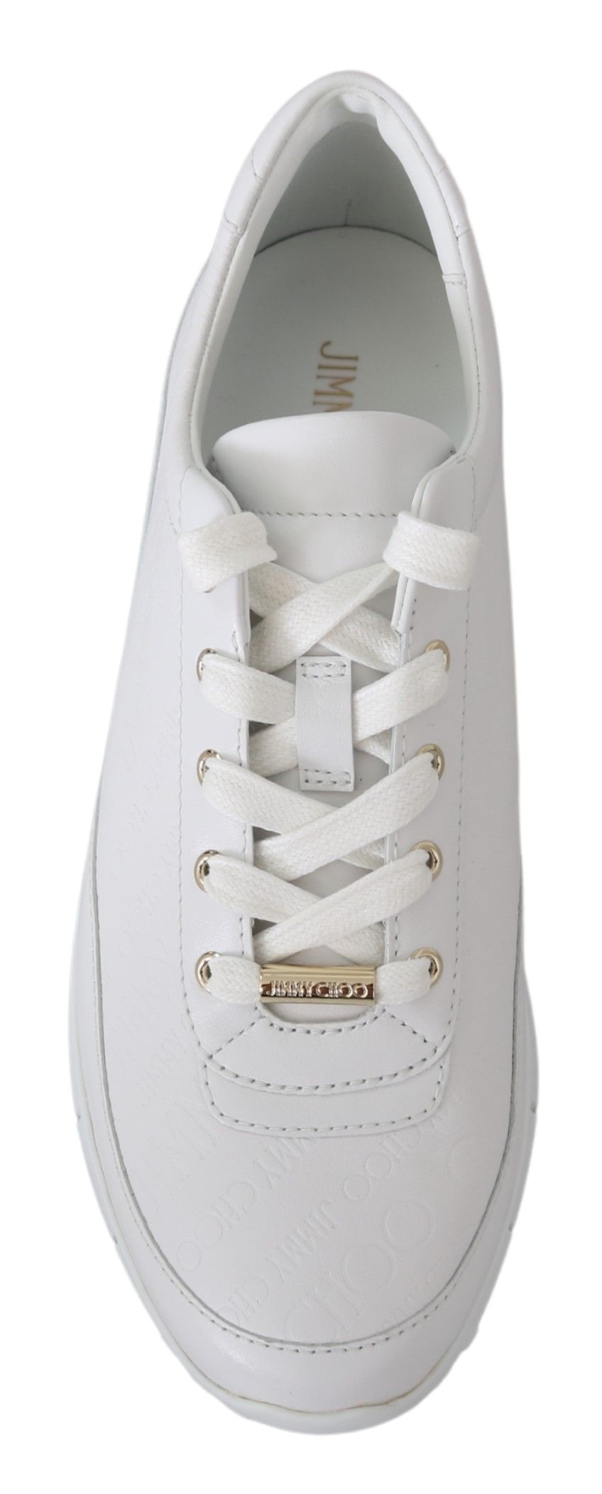 Baskets élégantes en cuir blanc Jimmy Choo