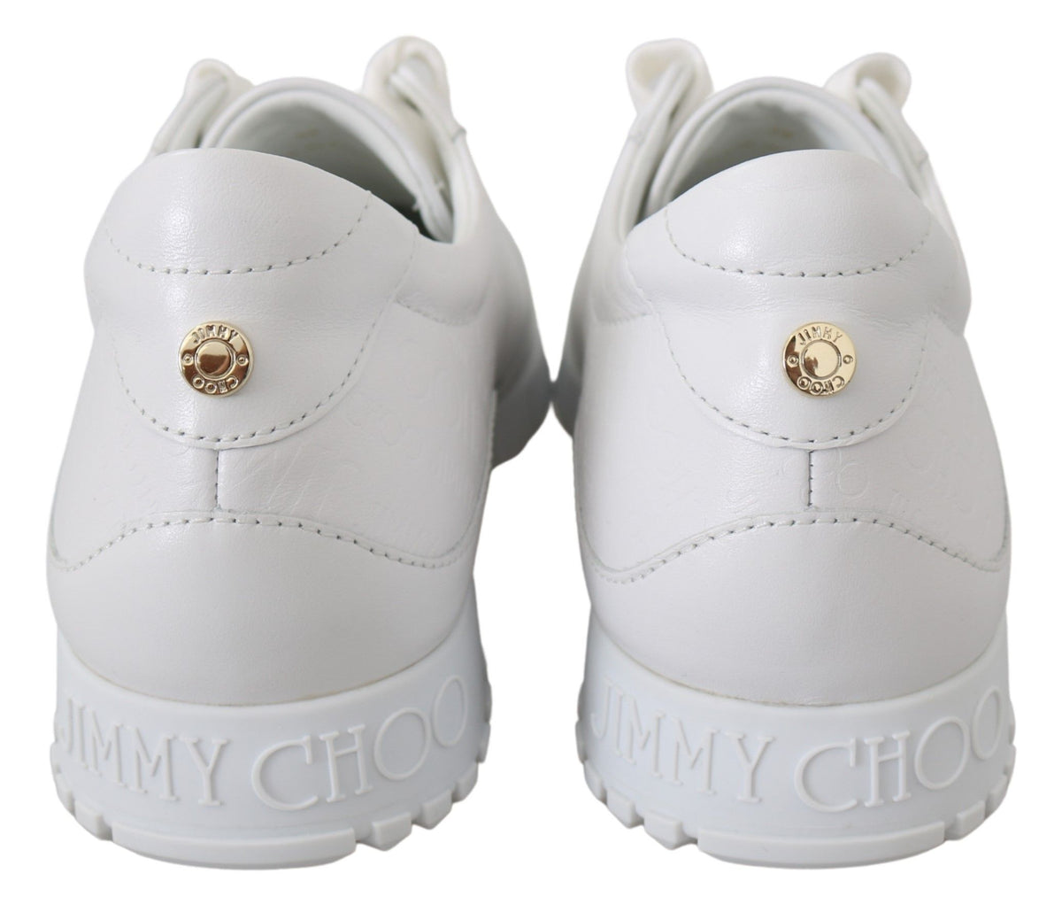 Baskets élégantes en cuir blanc Jimmy Choo