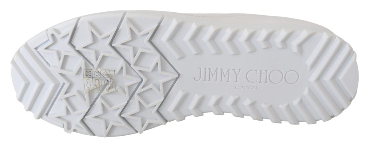 Baskets élégantes en cuir blanc Jimmy Choo