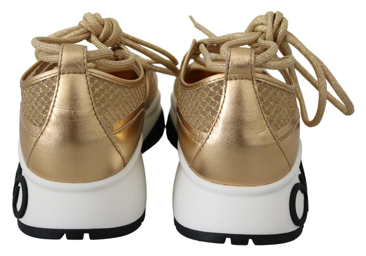 Zapatillas de deporte de malla de cuero Golden Glamour de Jimmy Choo