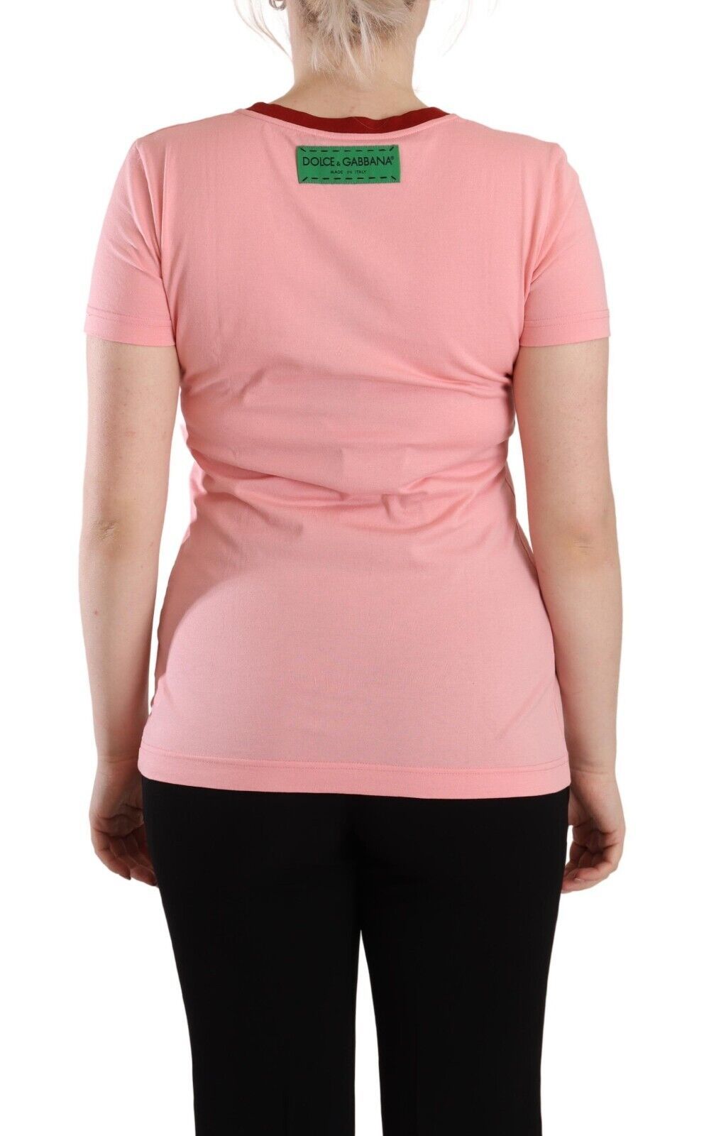 Camiseta de cuello redondo con logo rosa chic de Dolce &amp; Gabbana