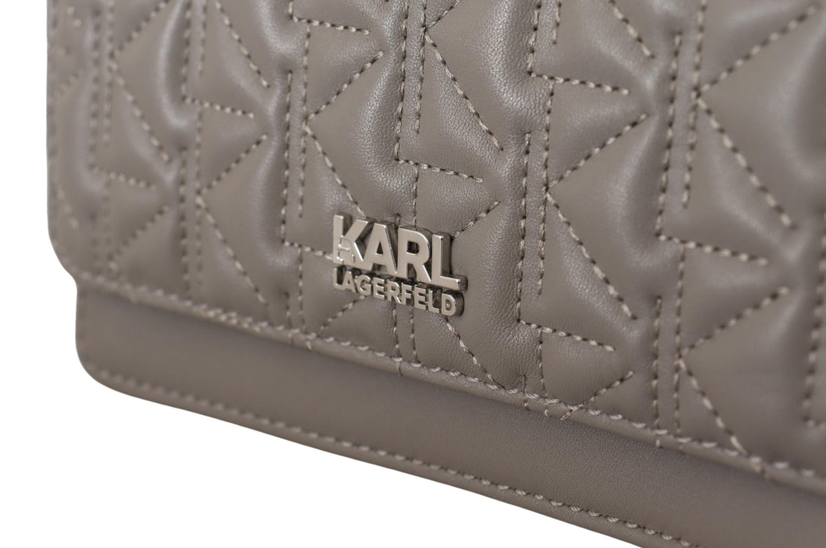 Sac à bandoulière élégant en cuir gris Karl Lagerfeld