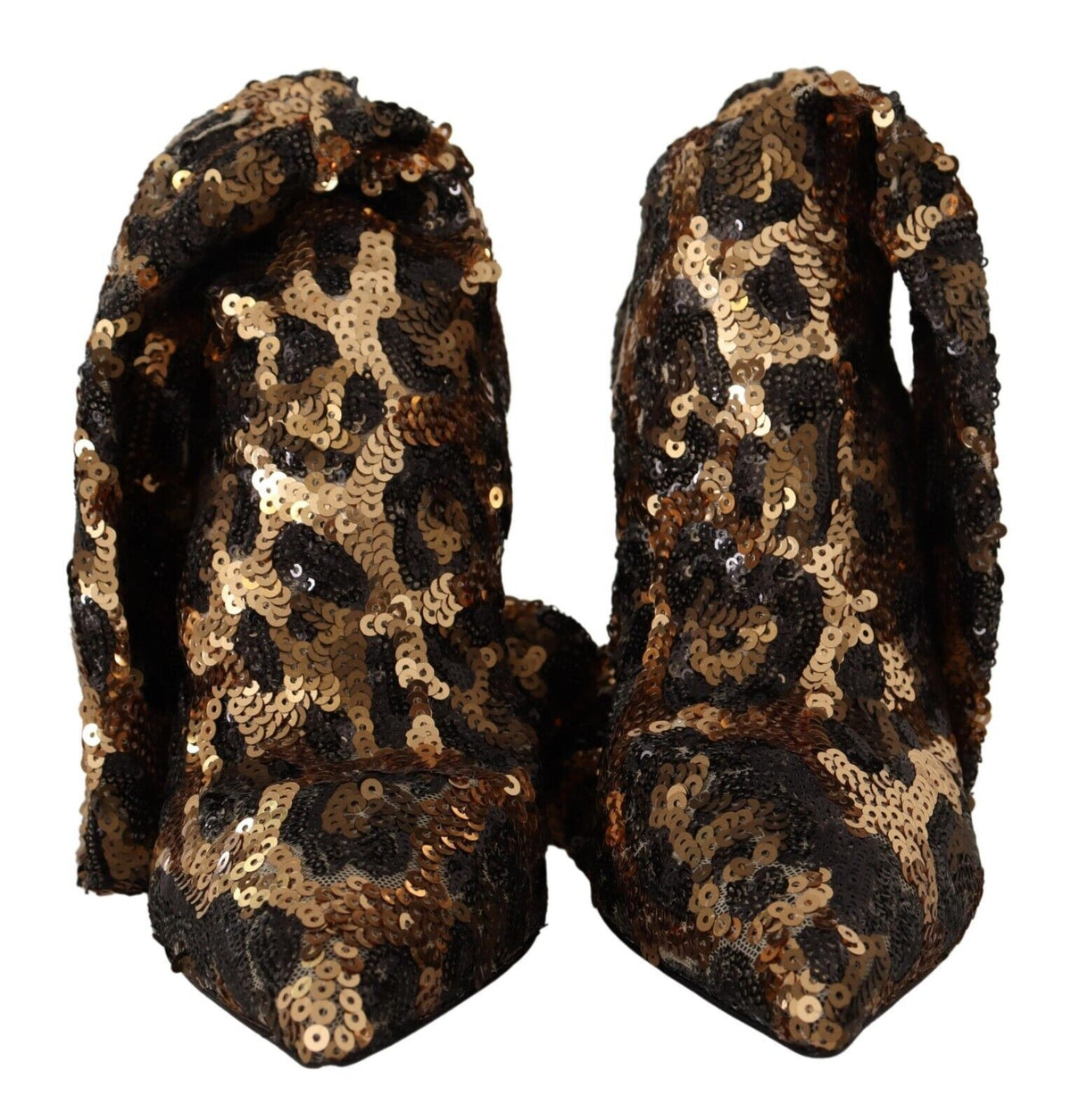 Botas hasta la rodilla elegantes con lentejuelas de leopardo de Dolce &amp; Gabbana